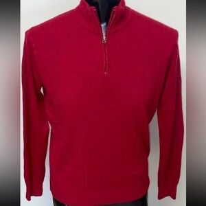 Men’s Spring & Mercer Medium Burgundy Acrylic 1/4 Zip Sweater
